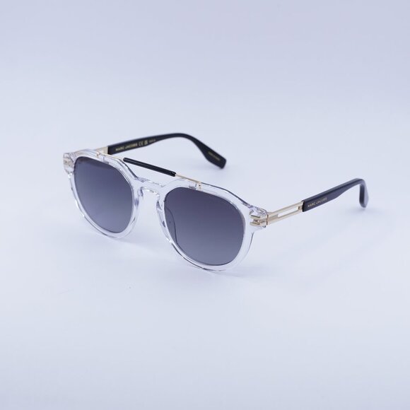 Marc Jacobs MARC 675/S 0900 9O Sunglasses Transparent/Gold Square Frame - Picture 1 of 10